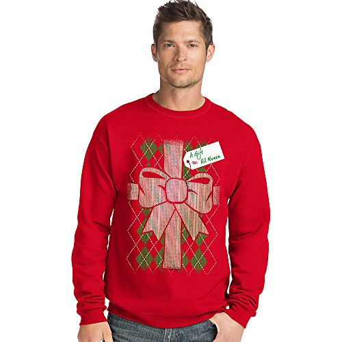 Hanes Men's Ugly Christmas Crewneck Sweatshirt