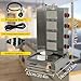 XHINBWYEK Shawarma Machine Oven Rotisserie Kebab Turkey, Automatic Rotation and Adjustable Distance, 4 Propane Controls Up to 750°F,Vertical Skewers, Stainless Steel, With Grease Collection Box