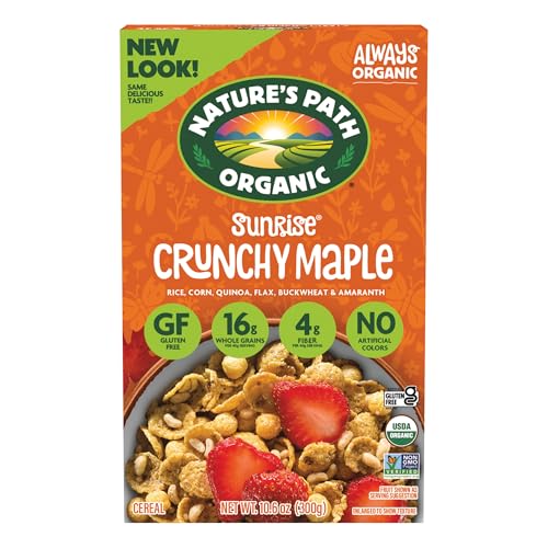Nature's Path Organic Sunrise Crunchy Maple Cereal, 10.6 oz (Pack of 1), Gluten Free, Non-GMO