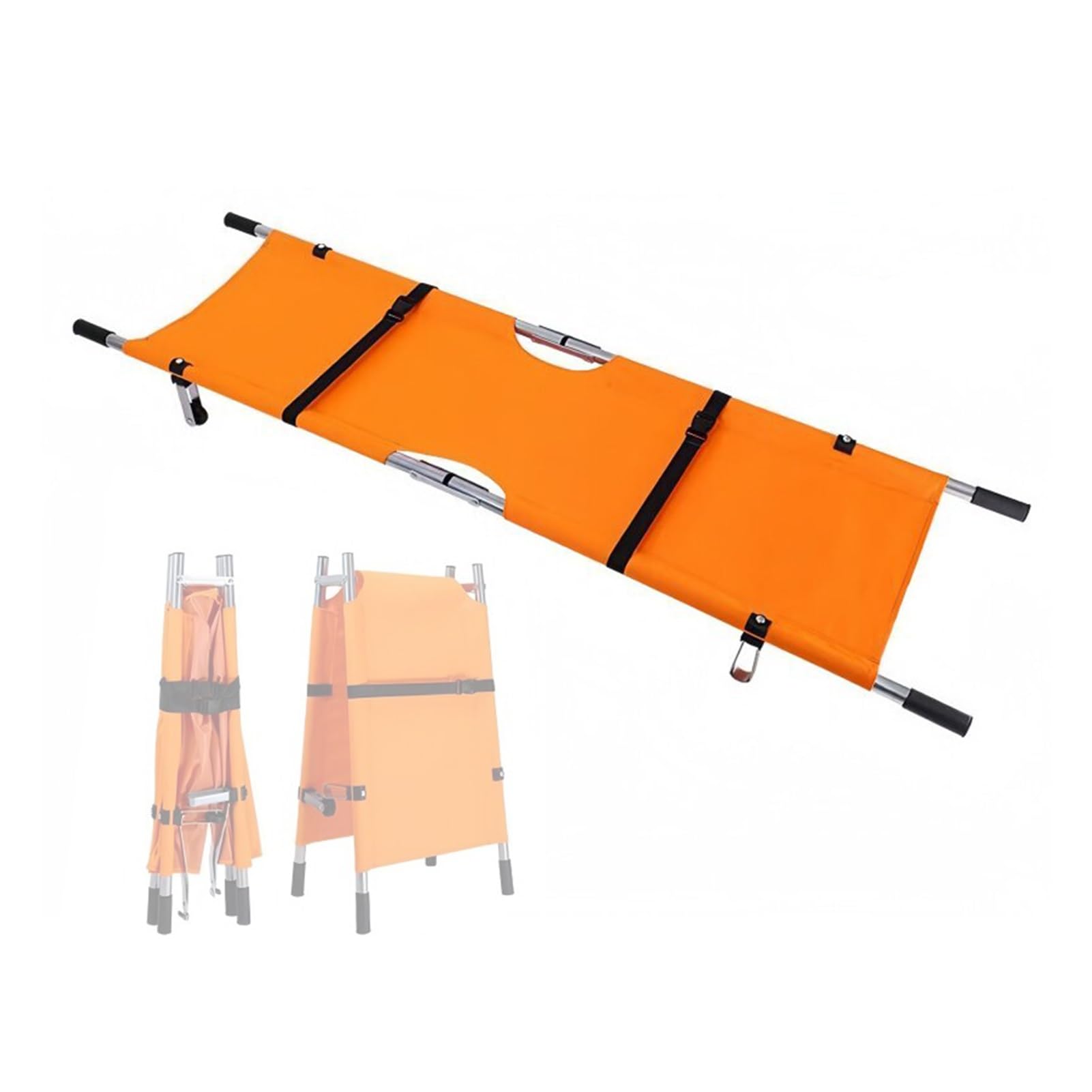 Camilla De Rescate Plegable, Camilla Portátil For Emergencias, Transporte De Pacientes Con Bolsa Transporte,for Hospitales Domésticos,instalaciones Deportivas | Orange,Galvanized iron pipe
