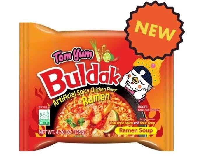 NEW TOM YUM Buldak Chicken Soup Ramen Noodles,(140g x Pack of 5)