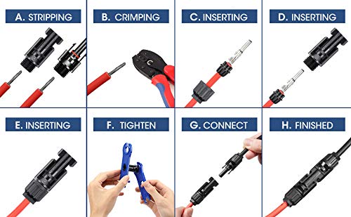 Image of Solar MC-4 Wire Connector for Solar Panel Connection 1500V (Set of 4)