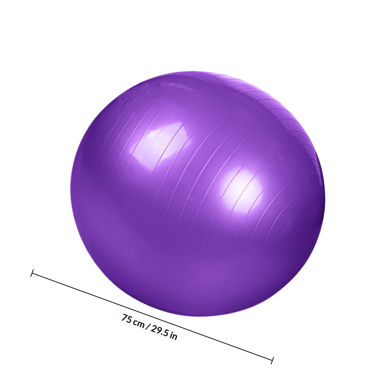 Homoyoyo Multifunktionaler Stabilitätsball für Fitnessübungen und Gleichgewichtstraining PVC Stabiler Pilatesball Gymnastikball Lila mit Einfacher Luftpumpe für Workouts
