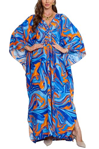 L Peach Vestido de Playa Maxi Caftán Bohemio para Mujer Ropa de Estar Encubrimientos Bata Pareos