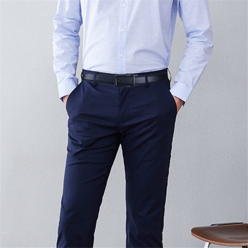 Cinturones para hombre, hebilla automática, correa de cuero de lujo para hombre, cinturón de vestir casual, Plateado-negro, 110
