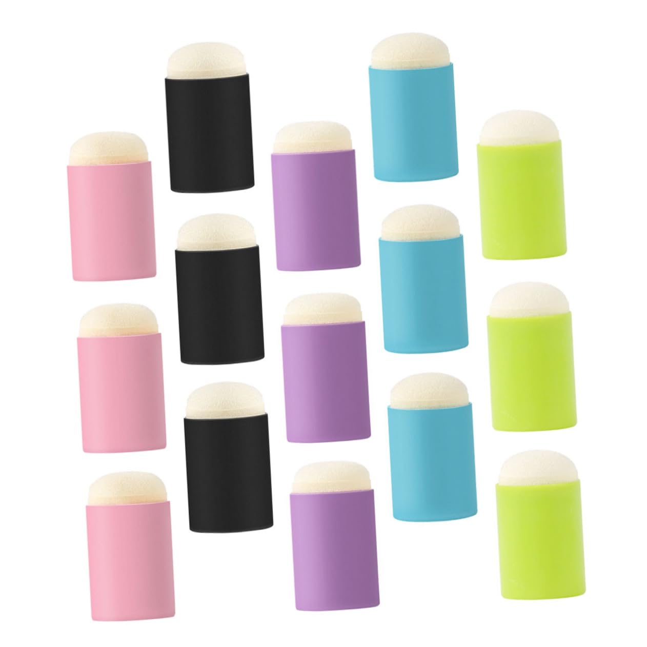 BEBEMOKO 15pcs Boys and Girls Sponge Seals Memento Ink Pads DIY Sponge Stamps for Creative Art Projects