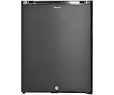 Smad No Noise 110V/12V Compact Refrigerator RV Truck Caravan Beverage Car Small Fridge with Lock, Reversible Door 2.1 Cu.Ft, Black