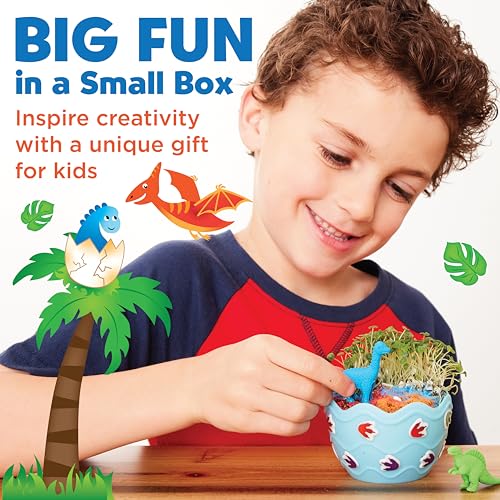 Creativity for Kids Mini Garden Dinosaur: Terrarium Kit for Kids - Dinosaur Crafts for Boys, Dinosaur Toy and Science Kit for Kids, Easter Basket Stuffers (Ages 6+) - Image 4