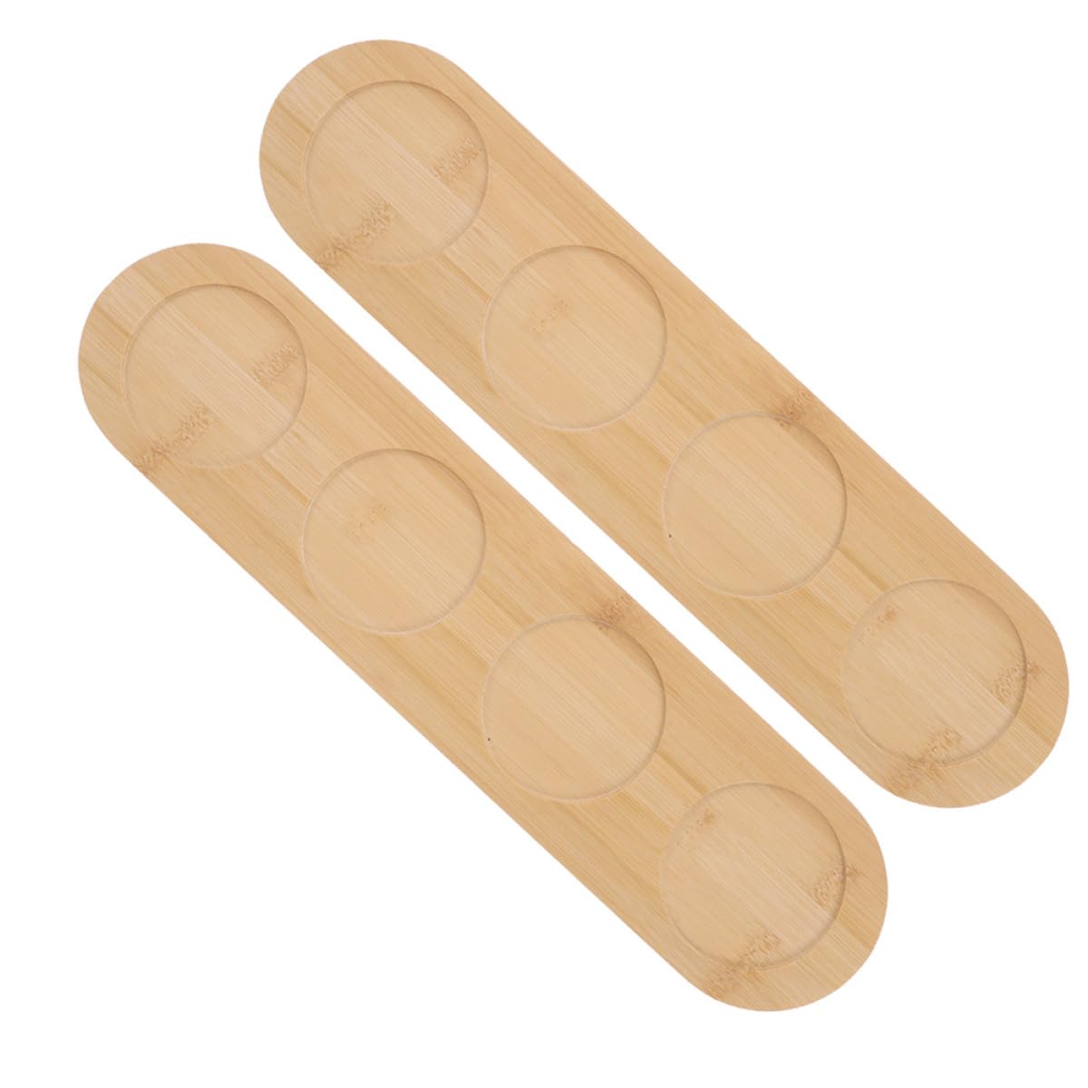 Plateau à verres en bois naturel 4 emplacements de service pour vin