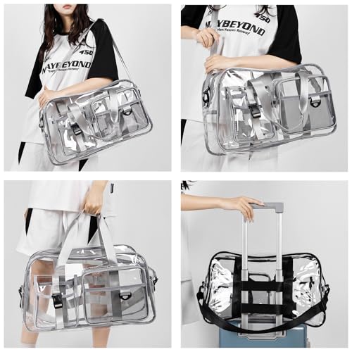 Image of Small Gym Bag for Women, Travel Duffle Bag Carry On Weekender Bag with Shoe Compartment