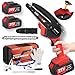 Akku Kettensäge, 6 Zoll Mini Kettensäge mit 1000W Bürstenloser Motor und Akku 8000mAh, Optimierter Motor Akku Astsäge, Automatisches Ölsystem, Kleine Chainsaw für Holz, Baum, Asten