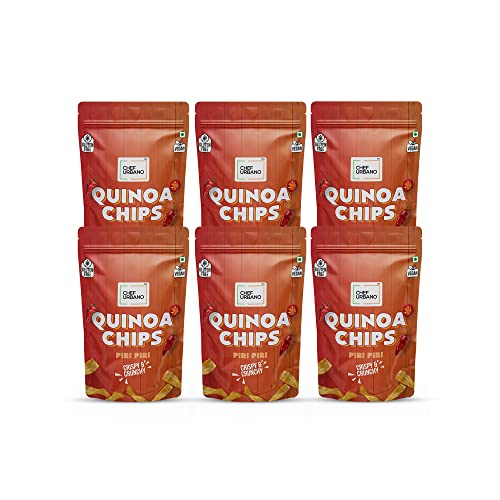 Image of Chef Urbano Quinoa Chips Piri Piri 85g Pack of 6 | Gluten Free | Vegan | Low GI| Crunchy Healthy Snacks | High Protein and Fiber Rich Good for Diet | Good for Kids