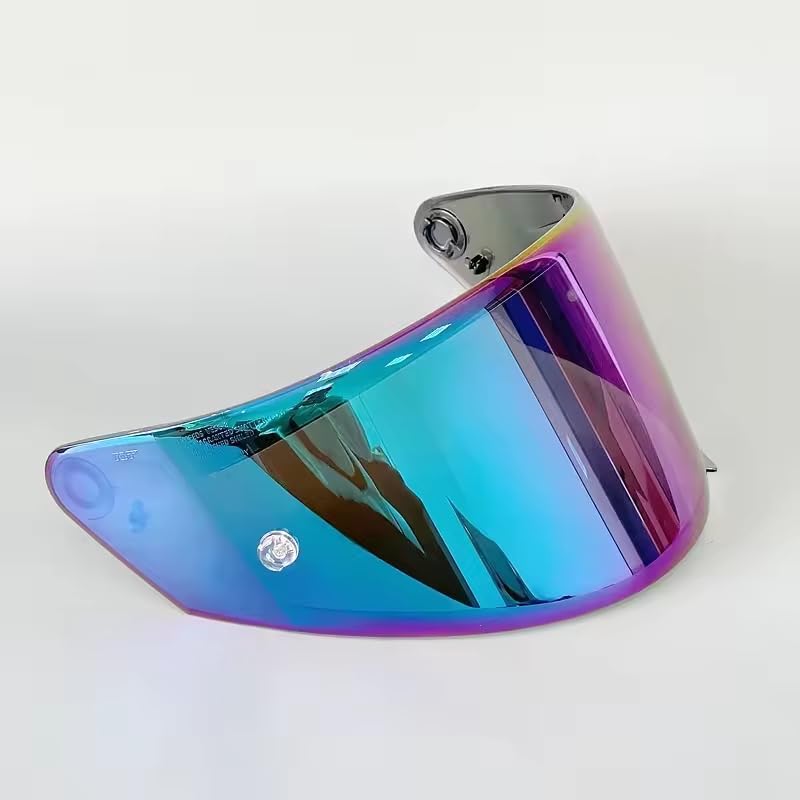 Motorcycle Helmet Visor for KYT NFR NX NZ, Scratch-Resistant Protective Motorcycle Face Shield, Anti-Fog Replacement Face Shield Lens Accessories,I Rainbow