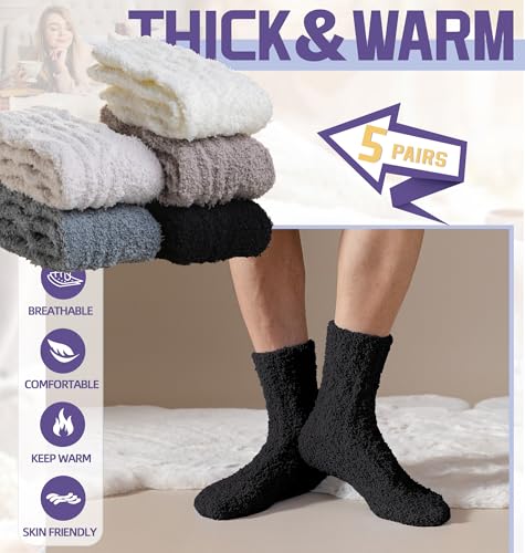 Image of DoSmart Fuzzy Socks For Women Slipper Warm Fluffy Soft Winter Cozy Plush Cabin Sleep Christmas Home Socks