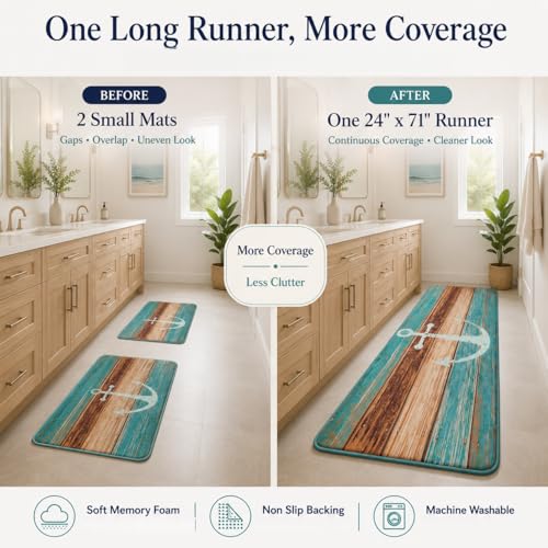 Tapete corredor 2x6 ft con espuma viscoelástica, antideslizante miniatura 3