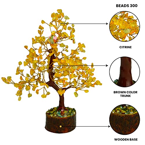 Image of REMEDYWALA Charged Energized Citrine Crystal Tree for Reiki Healing, Citrine Stone Tree Showpiece for Good Luck Home Decor, Beautiful Crystal Tree, Citrine Tree 300 Beads