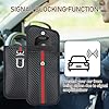 KIKAWORD 2 PCS Faraday Pouch for Car Keys, Keyless Car Key Signal Blocker Pouch, RFID Key Pouches Signal Blocking, Anti-Theft Carbon Fibre Design, Blocks Relay Attacks Car Hacking, Black #2