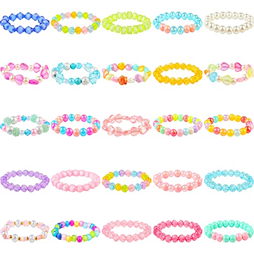 Pulseras para niñas SOTOGO juego de 55 piezas de cristal colorido con abalorios de arco iris 2