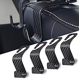 JDDRY Headrest Hook Purse Holder,Car Seat Back Hook,Storage Hook for Car Hanging,Carbon Fiber Hook for Automotive Organizer Car Interior Accessories(Black,4PC)