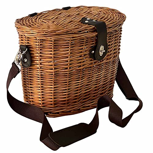 Cesta de champiñones grande con correa de hombro 41 x 27 x 31 cm ovalada