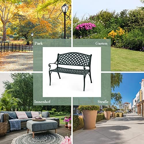 Generisch Panchina da giardino in alluminio, bronzo, 103 x 61 x 82 cm