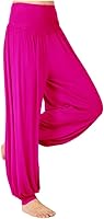 Vista 38 de Pantalones de algodón modal para mujer de AvaCostume, pantalones suaves para practicar yoga o deportes. Rojo vino