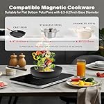 GIONIEN Portable Induction Cooktop 1200W,Single Hot Plate Countertop Burner 110~120V,Sensor Touch Electric Cooker,10 Power,0.94”Ultra Thin,6.69” Heating Coils,Child Safety Lock,Timer - Image 4