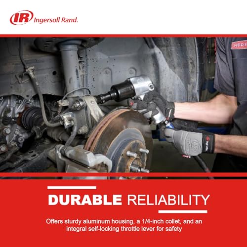 Image of Ingersoll Rand 301B Air Die Grinder - 1 /4 inch, Right Angle, 21,000 RPM, Ball Bearing Construction, Safety Lock, Aluminum Housing, Lightweight Power Tool, Black