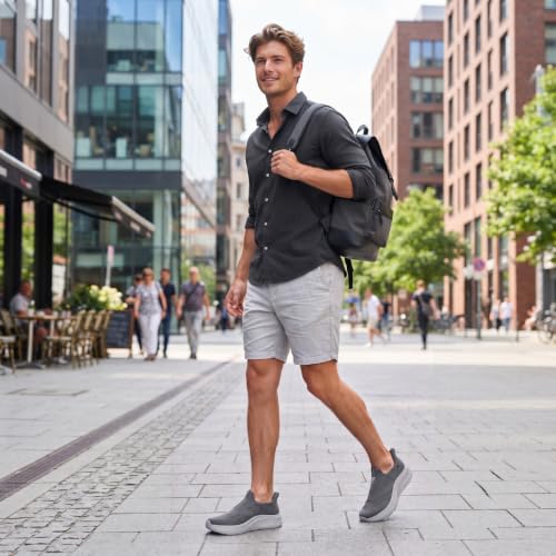 Image of Men Slip in Free up Hands Shoe Wide Toe Box Arch Support Orthopedic Walking