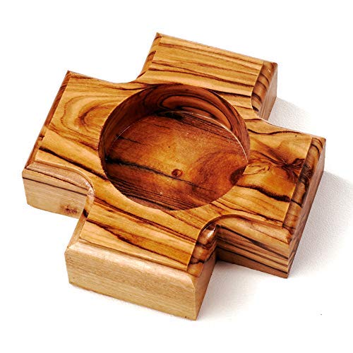 Das Olivenholzbrett Tealight Holder IN cross-Form - 12cm