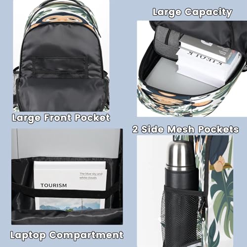 Tropical Tree Monkeys Backpack Bags Backpacks With Chest Strap And Adjustable Shoulder Strap For Sports Travel Casual Daypack4