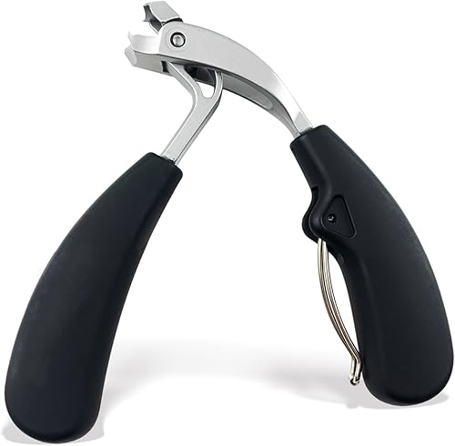 Queenme Cortaúñas en ángulo para adultos mayores, cortador de uñas encarnadas curvas, para dedos grandes, para uñas gruesas, mango largo,