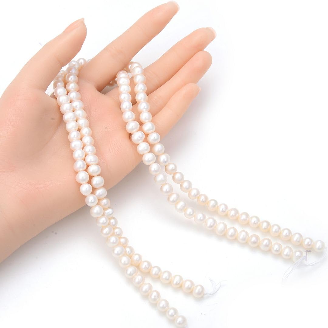 Adabele 71,1 cm echte natürliche AAA-Perlen mit hohem Glanz, rund, 7–8 mm