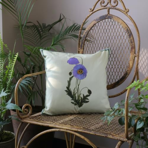Image of Vintage Garden Medley Cushion Cover Floral Printed Cotton Decorative Throw Pillow Cover with Hidden Zipper for Sofa Couch Bed Living Room 16 x 16 Inch Pack of 1