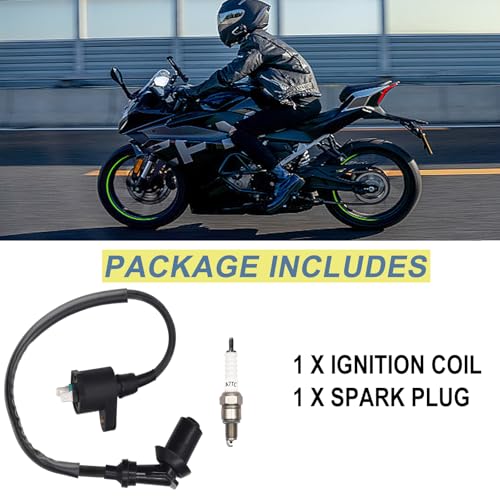 Image of GY6 Racing Ignition Coil with A7TC Spark Plug for 50CC 80CC 90CC 110CC 125CC 150CC Compatible with ATV Motorcycle Moped Scooter Go Kart Pit Dirt Bike