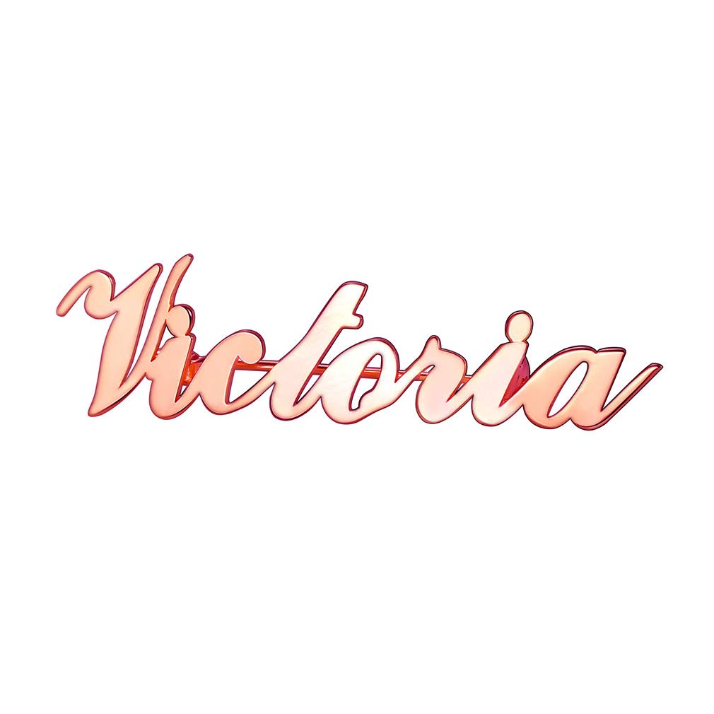 Custom4U Spilla Personalizzata per Abbigliamento Abito Vestito 3 Lettere Iniziale Caratteri Floreali Elegante Spilla Verticale Lunga Commemorazione di Nozze Regalo Creativo