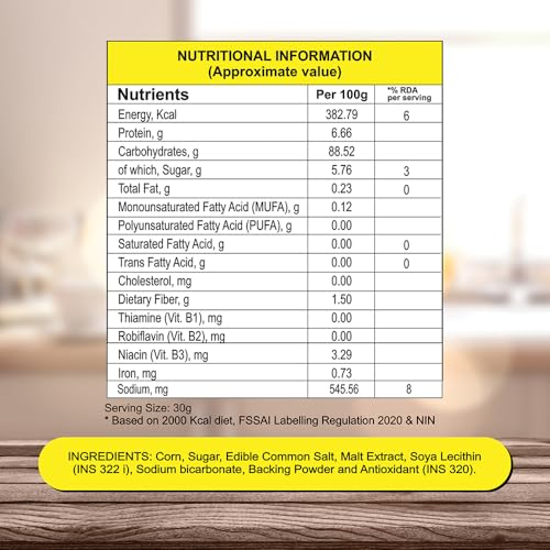 Image of 8AM Cornflakes Family Pack 1 Kg (Pack Of 2), 92% Corn, 99% Fat Free, No Cholesterol, Trans Fat, Vitamin B3 & Iron, Crunchy & Nutritious Whole Grain Breakfast Cereal