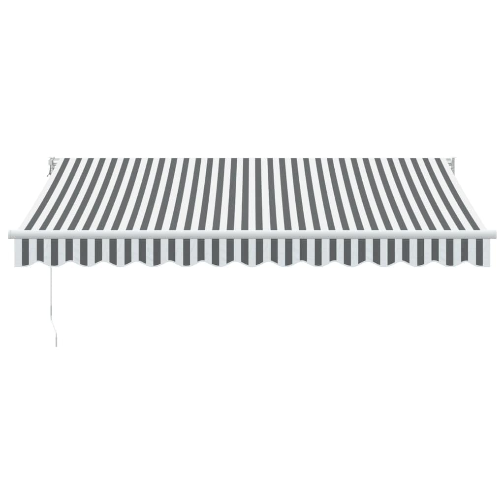 Toldo retráctil antracita y blanco, 3,5 x 2,5 m, toldo de aluminio articulado con soporte de pared, resistente a los rayos UV
