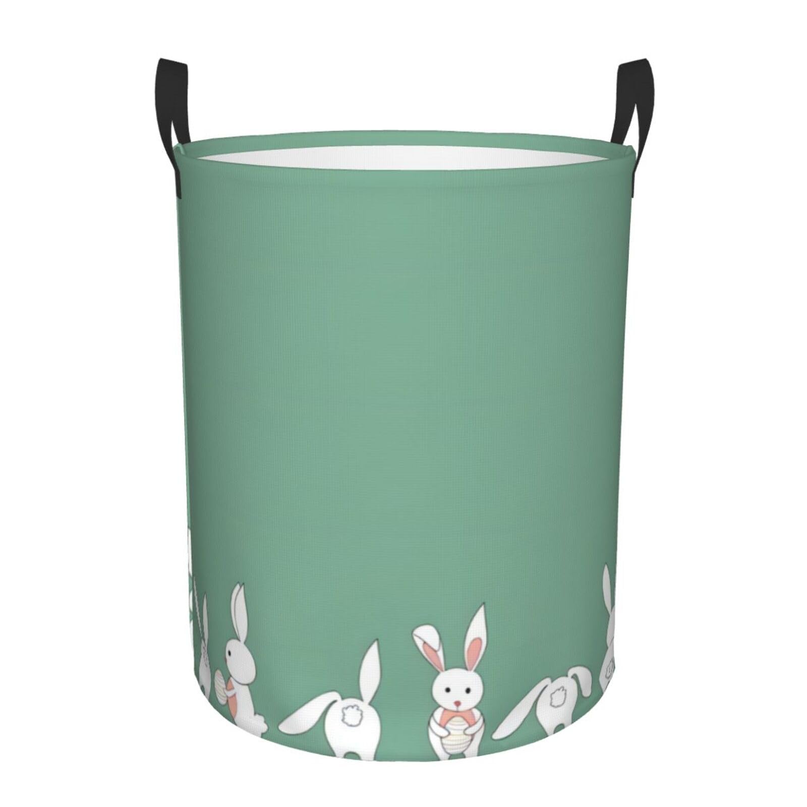 M Circular Hamper – Collapsible Easter Bunny Print Laundry Basket