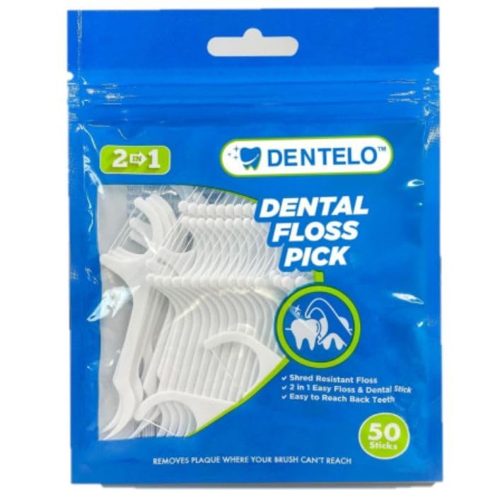 Dental Floss Pick | Specially Designed To Slide Between Your Teeth | Gently Removes Dental Plaque | 50 Pieces