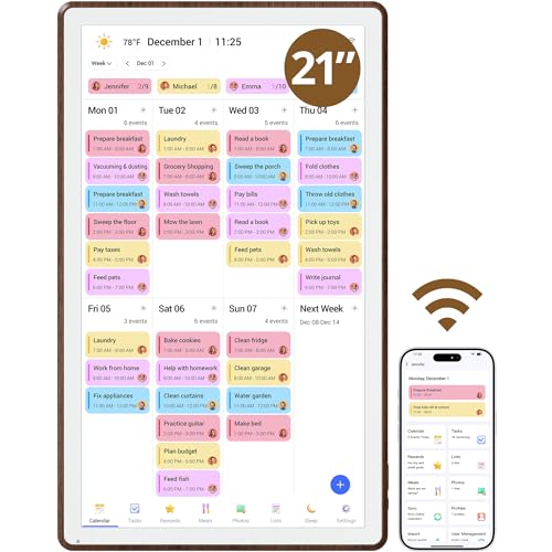 Image of Dragon Touch Digital Calendar 21 inch, Electronic Calendar Wall Touch Screen, Smart Family /Home Gift for Schedule Reminders, Task Rewards, Chort Chart and Digital Picture Frame