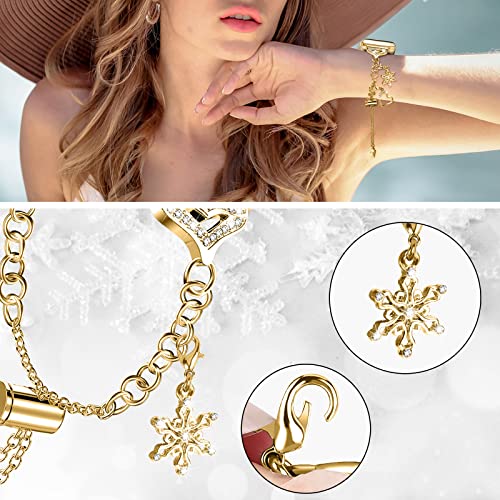 Bling Band Compatible with Apple Watch 49mm 45mm 44mm 42mm, Metal Jewelry Watch Strap for Ultra/Series SE 9 8 7 6 5 4 3 2 1 Interchangeable Charms Dressy Bracelet for Women (Gold)