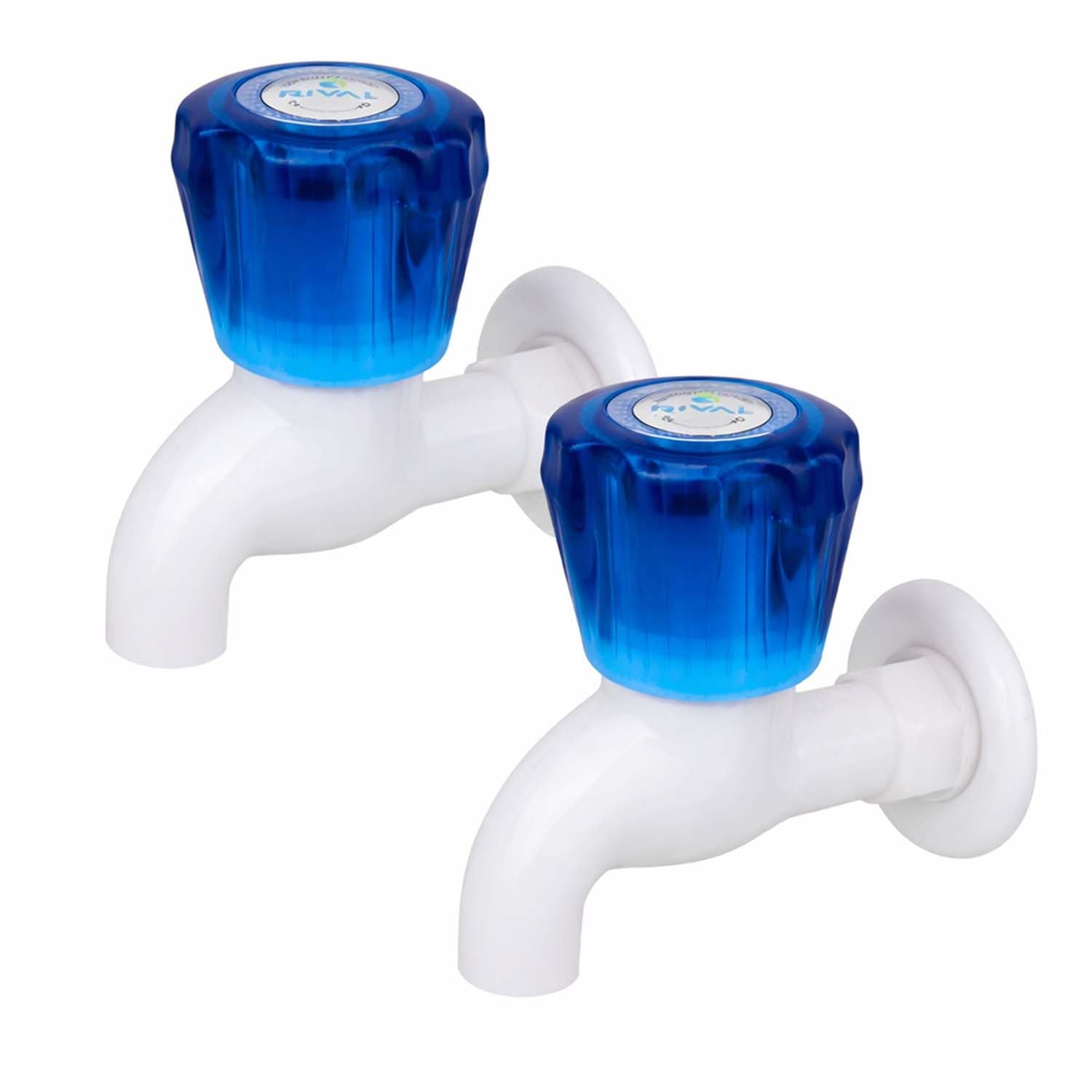 Rival Blue Knob Plastic Water Tap/Bib Cock for Bathroom & Kitchen - Heavy Duty ABS Material - Smooth Flow, Leak Proof - Wall Mounted Faucet - (Pack of 2)-image-19