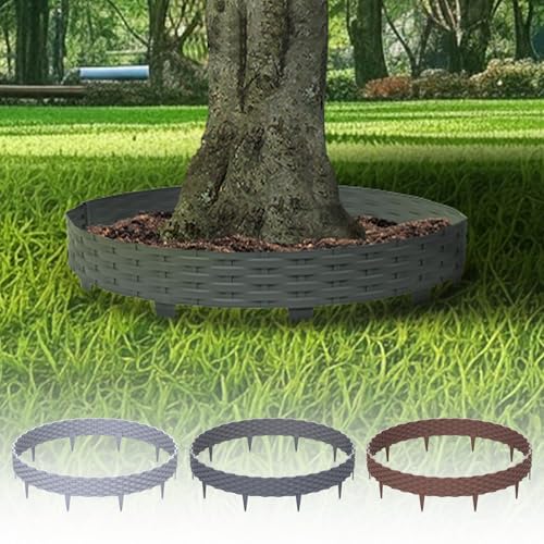 5er Set-5m Rasenkante Flexibel, Beetumrandung Rattan-Imitationszaun...