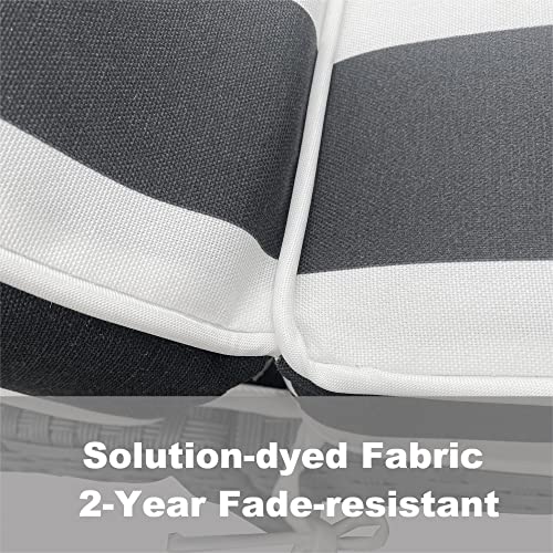 Only choice 2 Pcs Set Outdoor Lounge Chair Cushions Patio Chaise Lounge Replacement Cushions Furniture Seat Cushions(Black+White Stripes-2 pcs) - Thumbnail 7