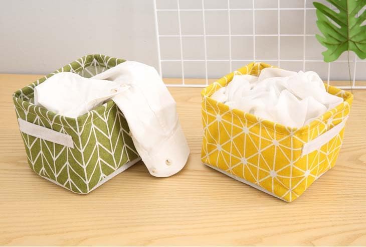 Miniatura 3 de Fabic - Cesta de almacenamiento para bebé, cesta de dormitorio universitario para maquillaje, libro de 7.9 x 6.3 x 5.5 pulgadas, paquete de 4