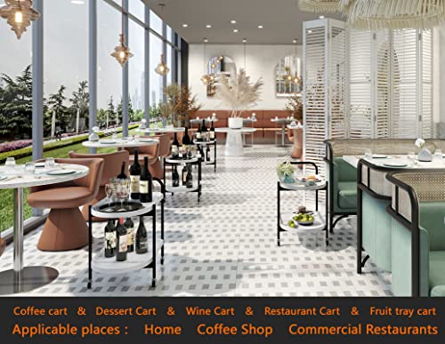 Dessert Cart,Wine Cart,Restaurant Cart,Fruit Tray Cart,Coffee Cart,Utility Cart,Rolling Serving Bar Cart With Lockable Wheels - White #TOP3