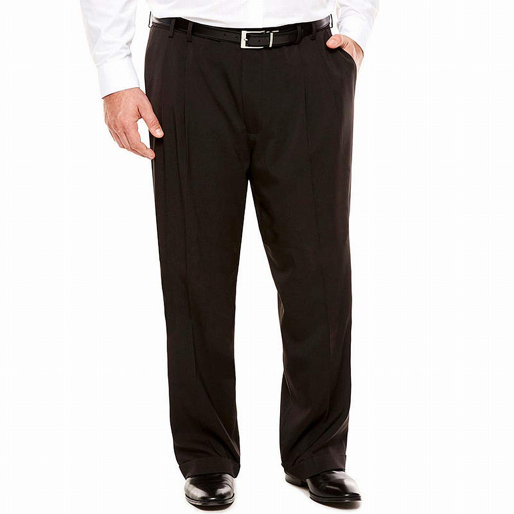 Van Heusen Mens Big and Tall Traveler Stretch Pleated Dress Pant