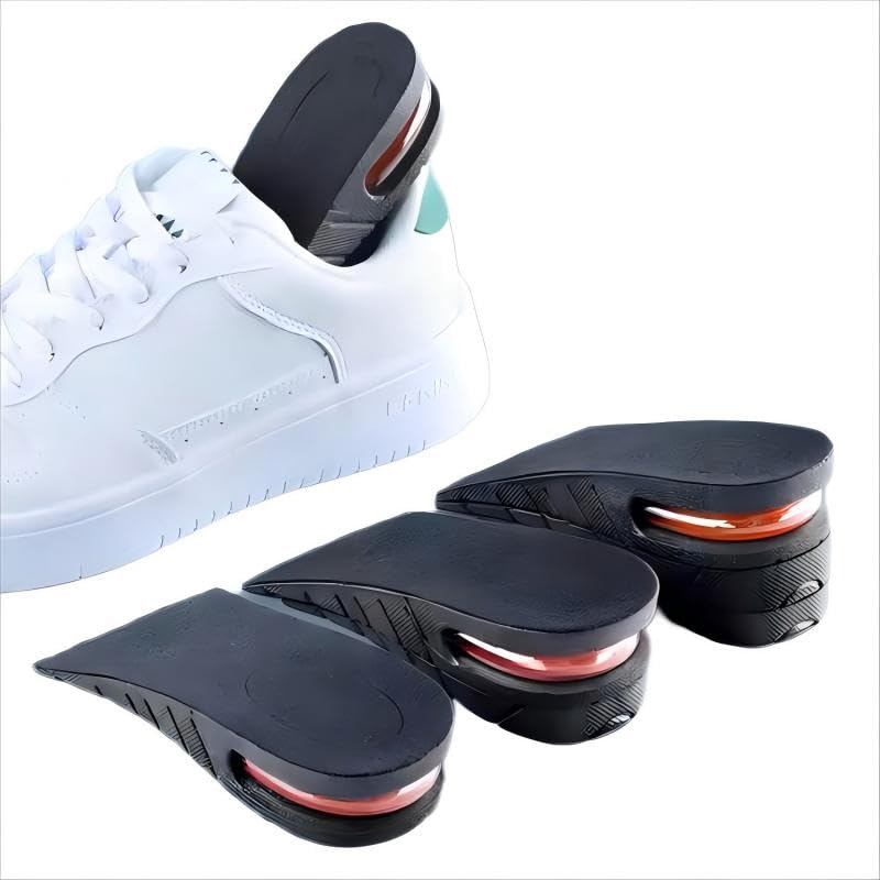 Image of Height Increase Insoles Shoe Insert, 3-Layer 6CM Air Cushion Design, Black