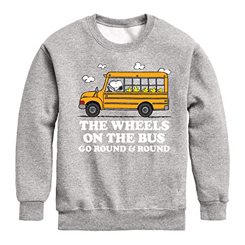 HYBRID APPAREL - Peanuts - Wheels On The Bus - Toddler and Youth Crewneck Fleece Sweatshirt